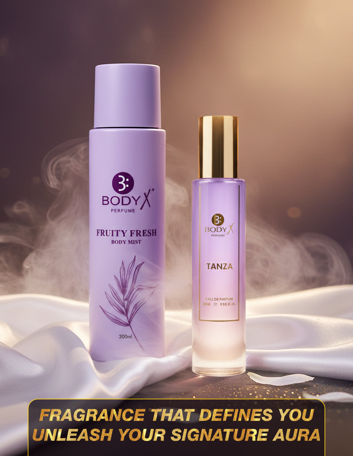 BodyX Tanza Mini Perfume & Fruity Fresh Body Mist Combo Set for Women (25ml + 200ml)