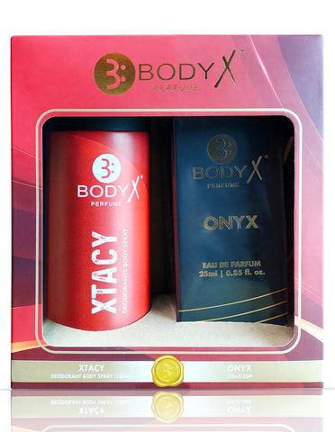 BodyX Xtacy Deo & Onyx Mini Perfume Combo Set for Men (150ml + 25ml)