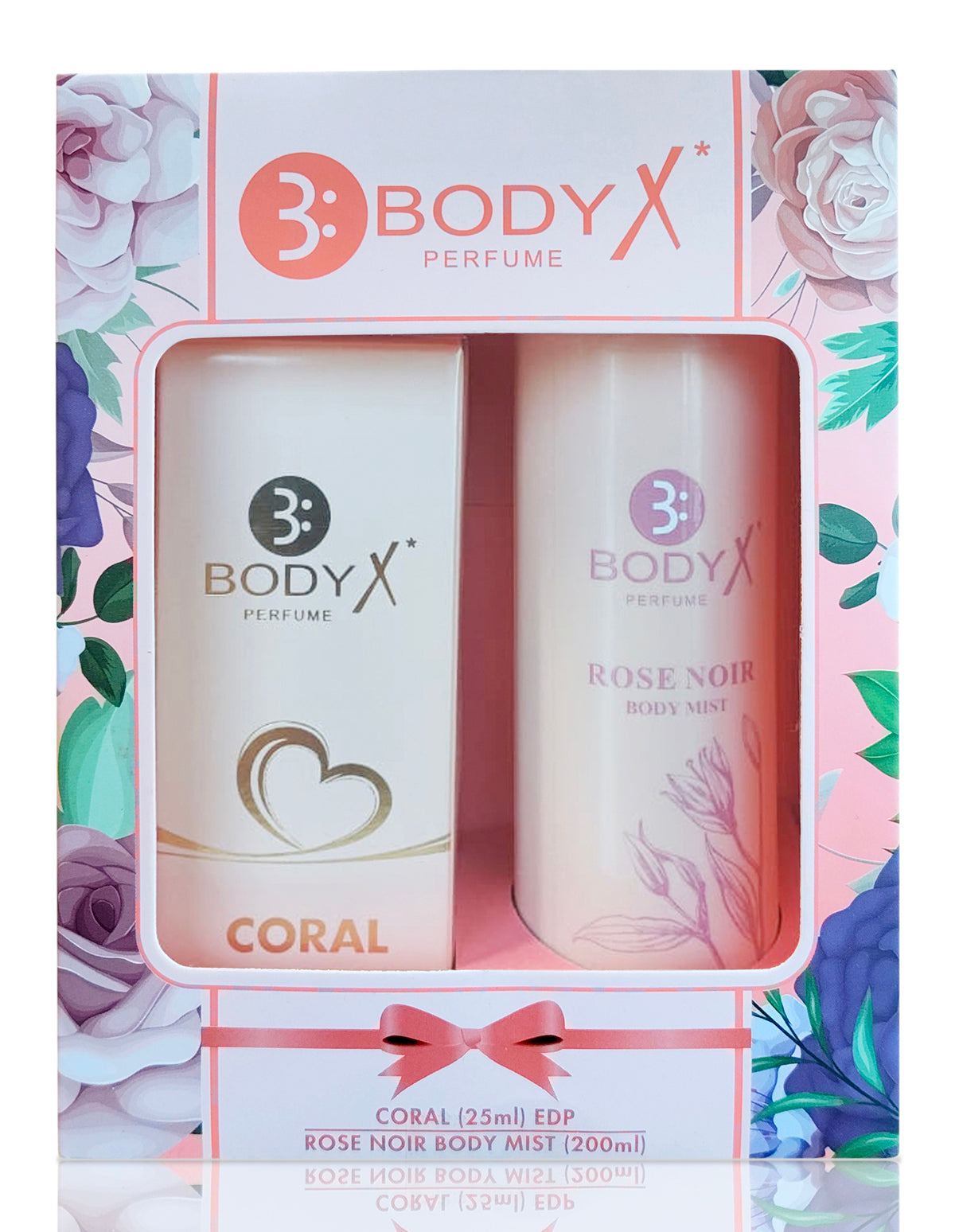 BodyX Coral Mini Perfume & Rose Noir Body Mist Combo Set for Women (25ml + 200ml)