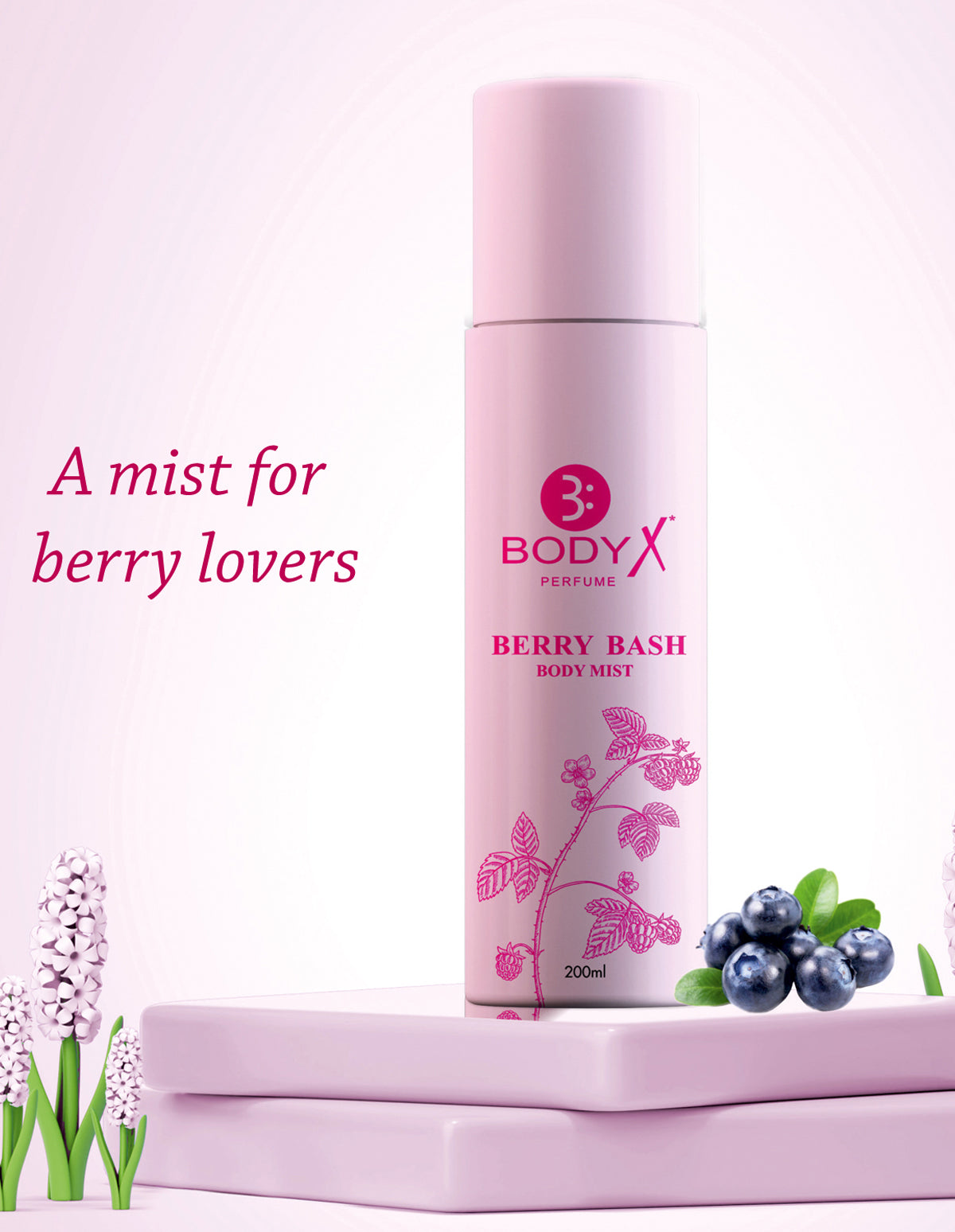 Berry Bash Body Mist by BodyX (200ml) – Feminine & Lasting Aroma
