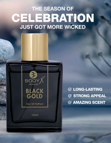 BodyX Black Gold Eau De Parfum for Men (100ml) – Intense, Lasting Scent