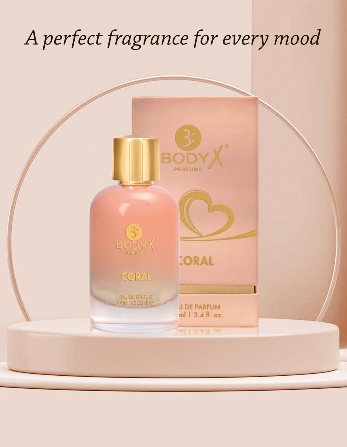 BodyX Coral Eau De Parfum for Women Long-Lasting Feminine Fragrance-100ml