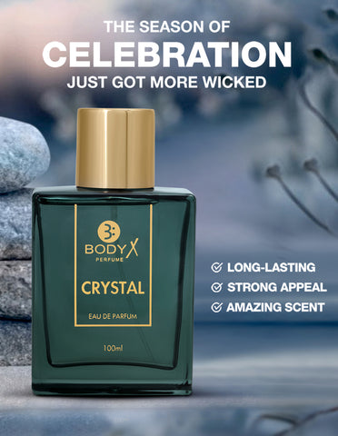 BodyX Crystal Eau De Parfum for Men (100ml) – Intense, Lasting Scent