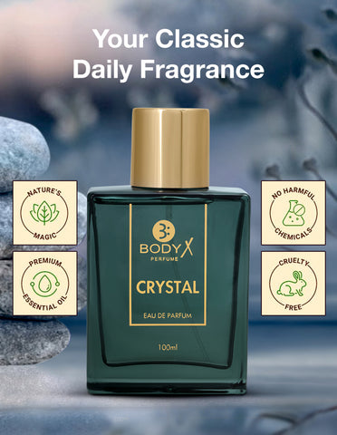 BodyX Crystal Eau De Parfum for Men (100ml) – Intense, Lasting Scent