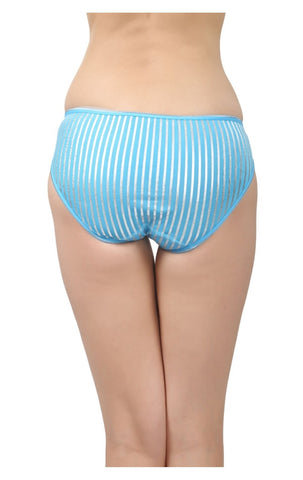 BODYCARE Pack of 3 Bikini Style Cotton Briefs in Assorted colors with Silver stripes-E1404