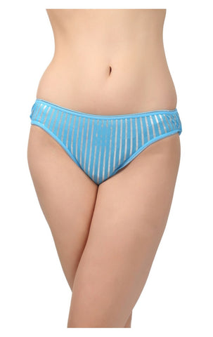 BODYCARE Pack of 3 Bikini Style Cotton Briefs in Assorted colors with Silver stripes-E1404