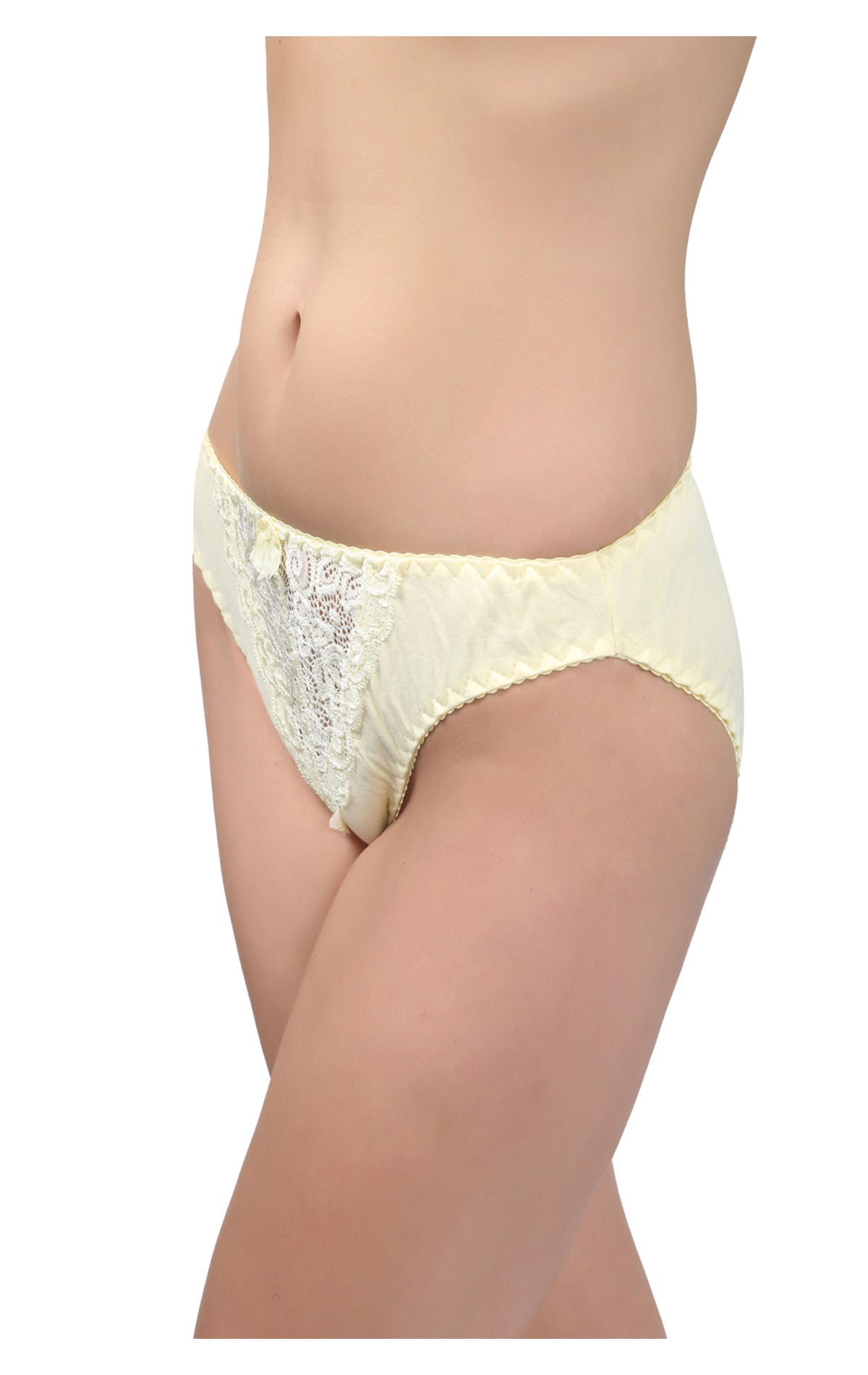 BODYCARE Pack of 3 Bikini Style Cotton Briefs in Assorted colors with Lace Crotch-E1457C