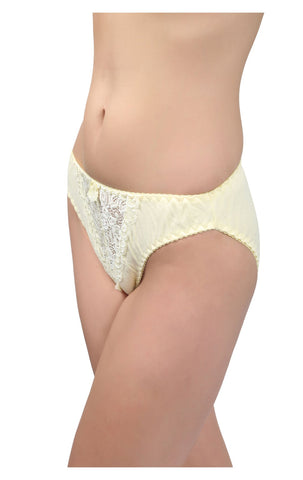 BODYCARE Pack of 3 Bikini Style Cotton Briefs in Assorted colors with Lace Crotch-E1457C