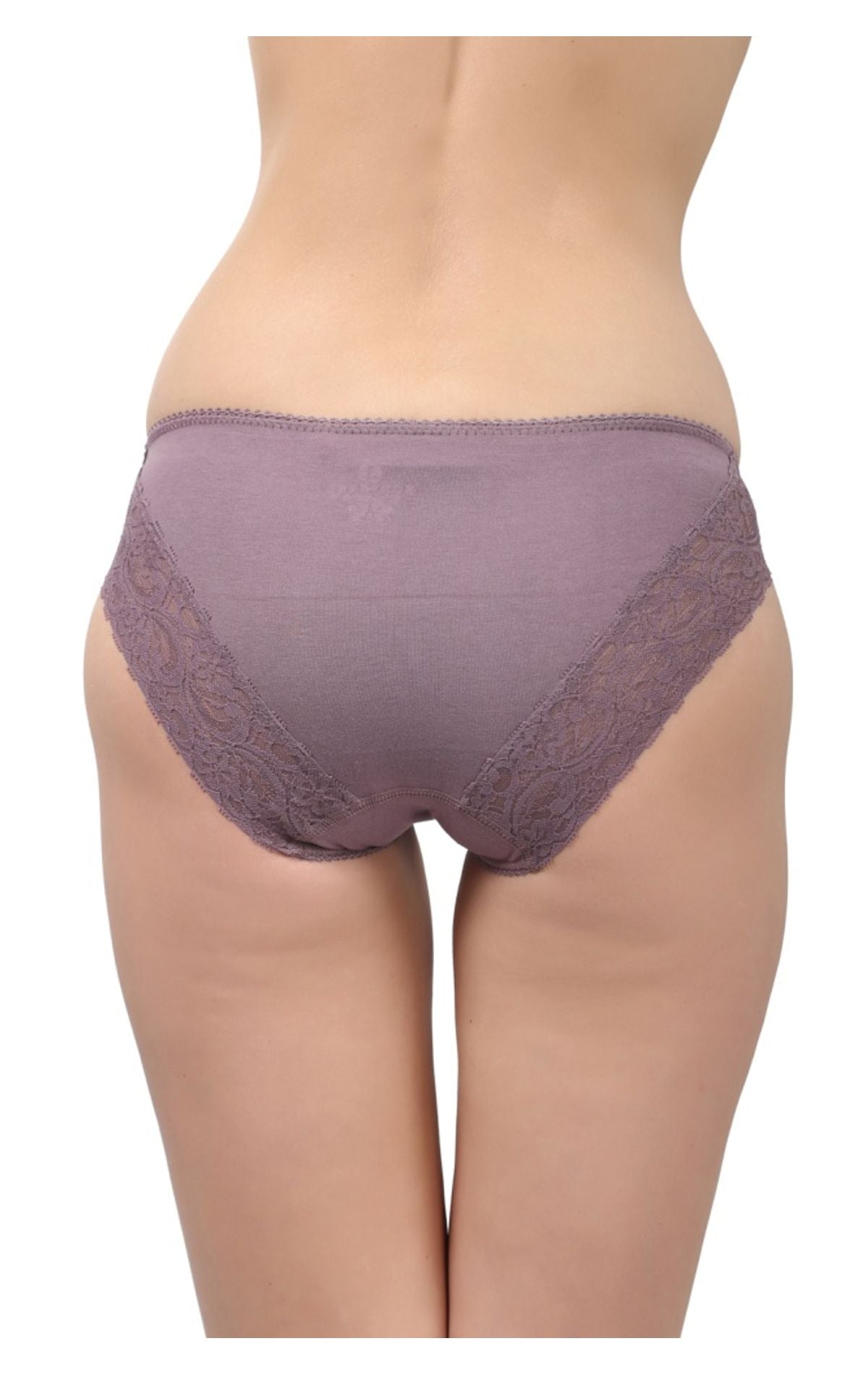 BODYCARE Pack of 3 Bikini Style Cotton Briefs in Assorted colors with Lace detailing-E1474