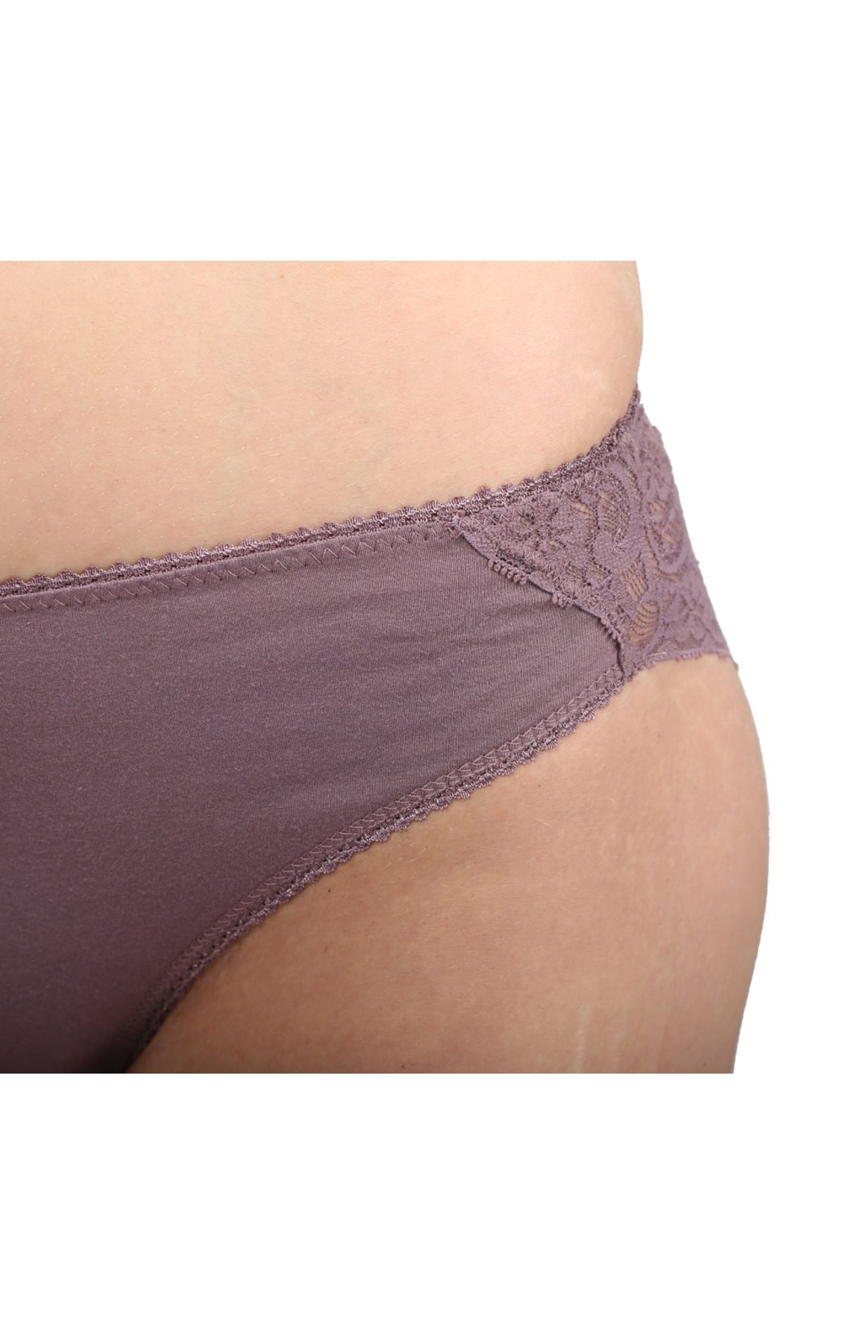 BODYCARE Pack of 3 Bikini Style Cotton Briefs in Assorted colors with Lace detailing-E1474