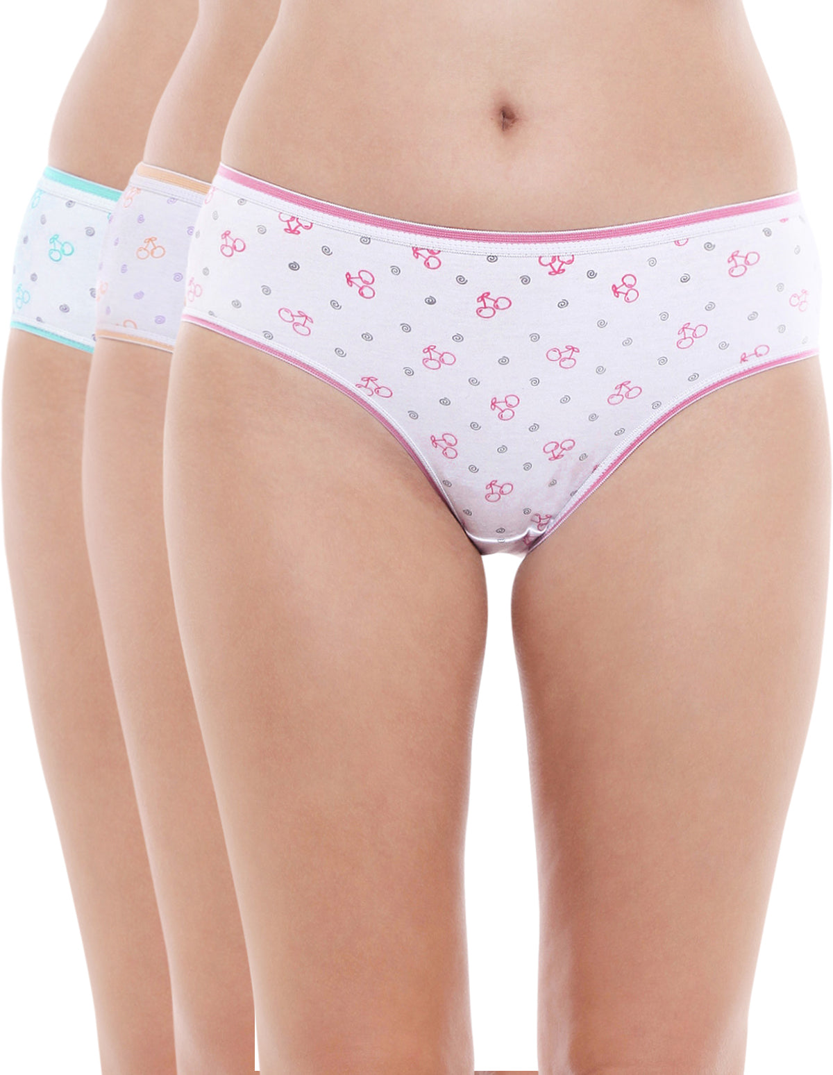 Pack of 3Bodycare Assorted Premium Cotton Printed Panties-200-D