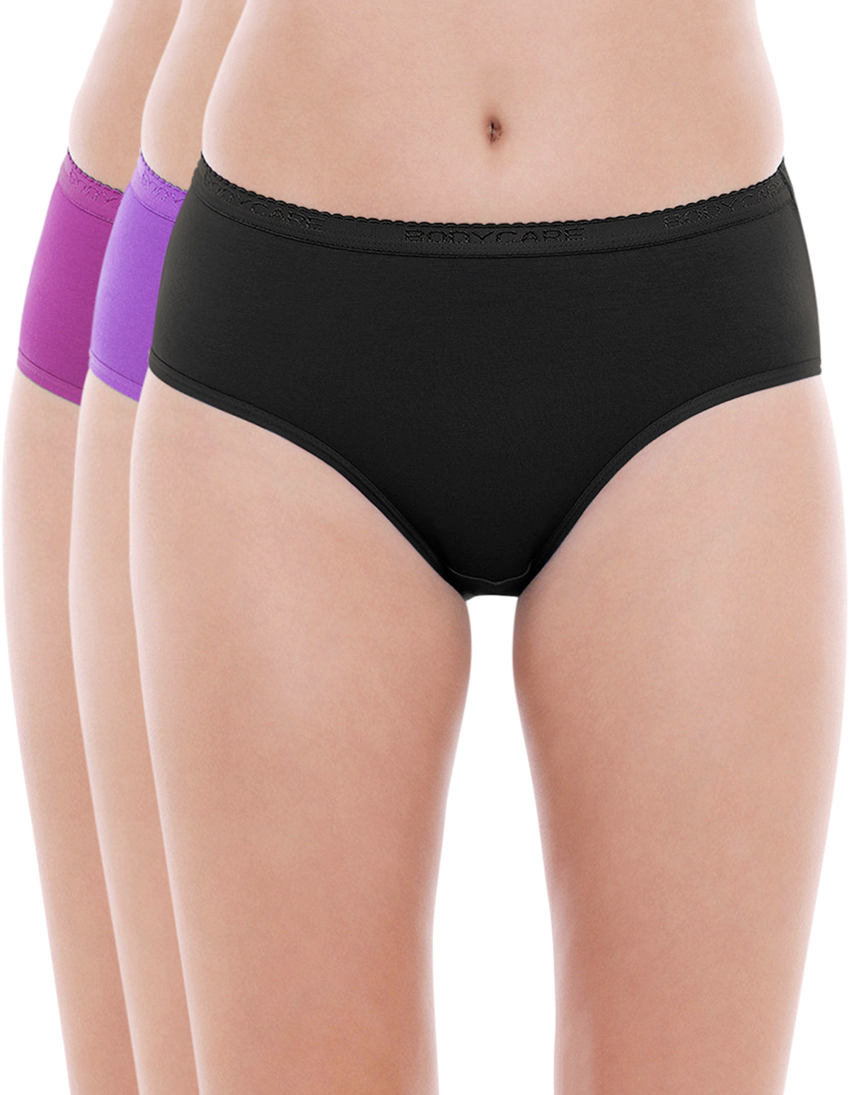 Bodycare Pack of 3 Hipster Style Cotton Briefs in Assorted colors-E32D