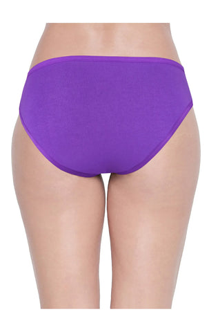 BODYCARE Pack of 3 Bikini Style Cotton spandex Briefs in Assorted colors with V-String band-E36D