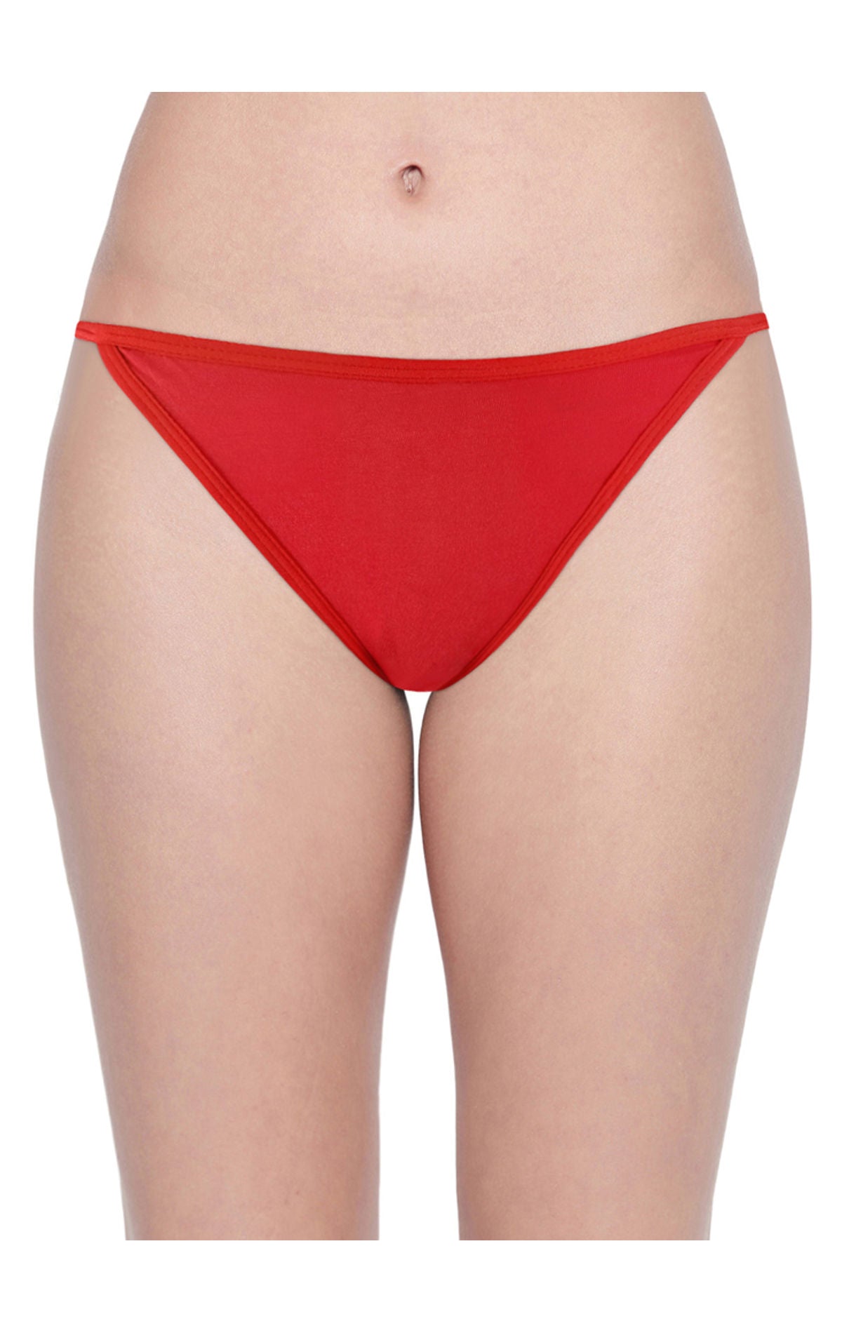 BODYCARE Pack of 3 Bikini Style Cotton spandex Briefs in Assorted colors with V-String band-E36D