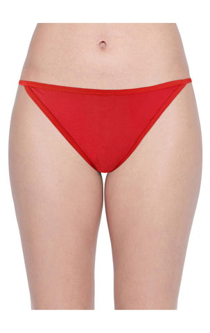 BODYCARE Pack of 3 Bikini Style Cotton spandex Briefs in Assorted colors with V-String band-E36D