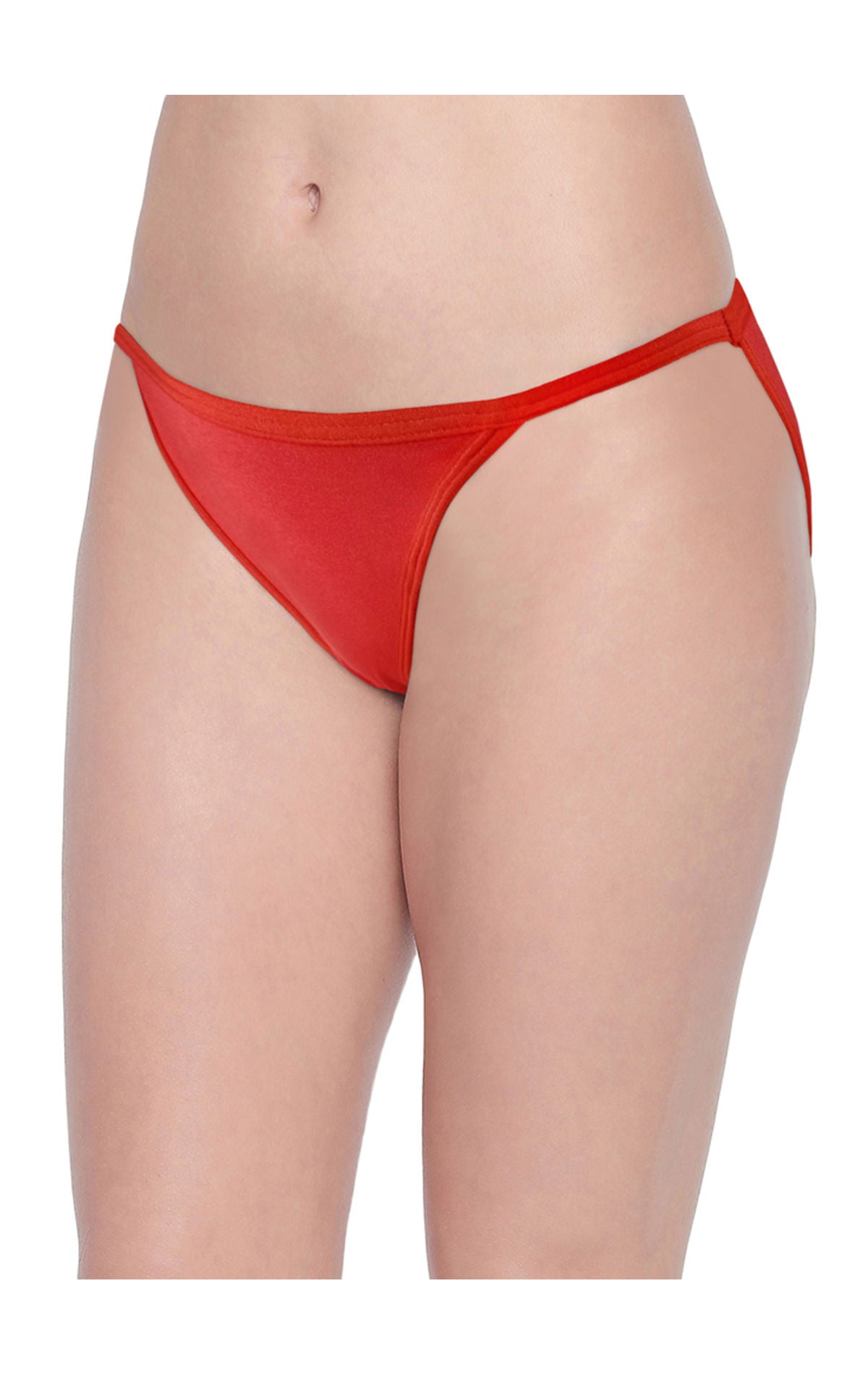 BODYCARE Pack of 3 Bikini Style Cotton spandex Briefs in Assorted colors with V-String band-E36D