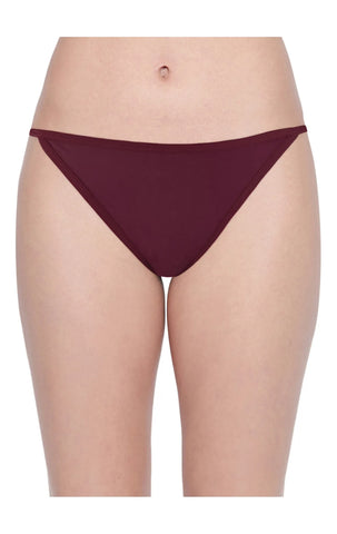 BODYCARE Pack of 3 Bikini Style Cotton spandex Briefs in Assorted colors with V-String band-E36D