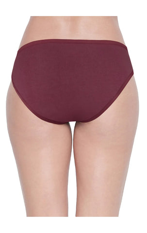 BODYCARE Pack of 3 Bikini Style Cotton spandex Briefs in Assorted colors with V-String band-E36D