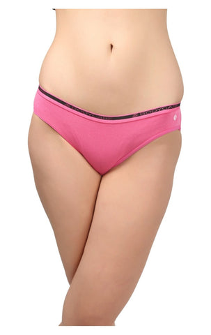 BODYCARE Pack of 3 Bikini Style Cotton Briefs in Assorted colors with Broad elastic band-E77C