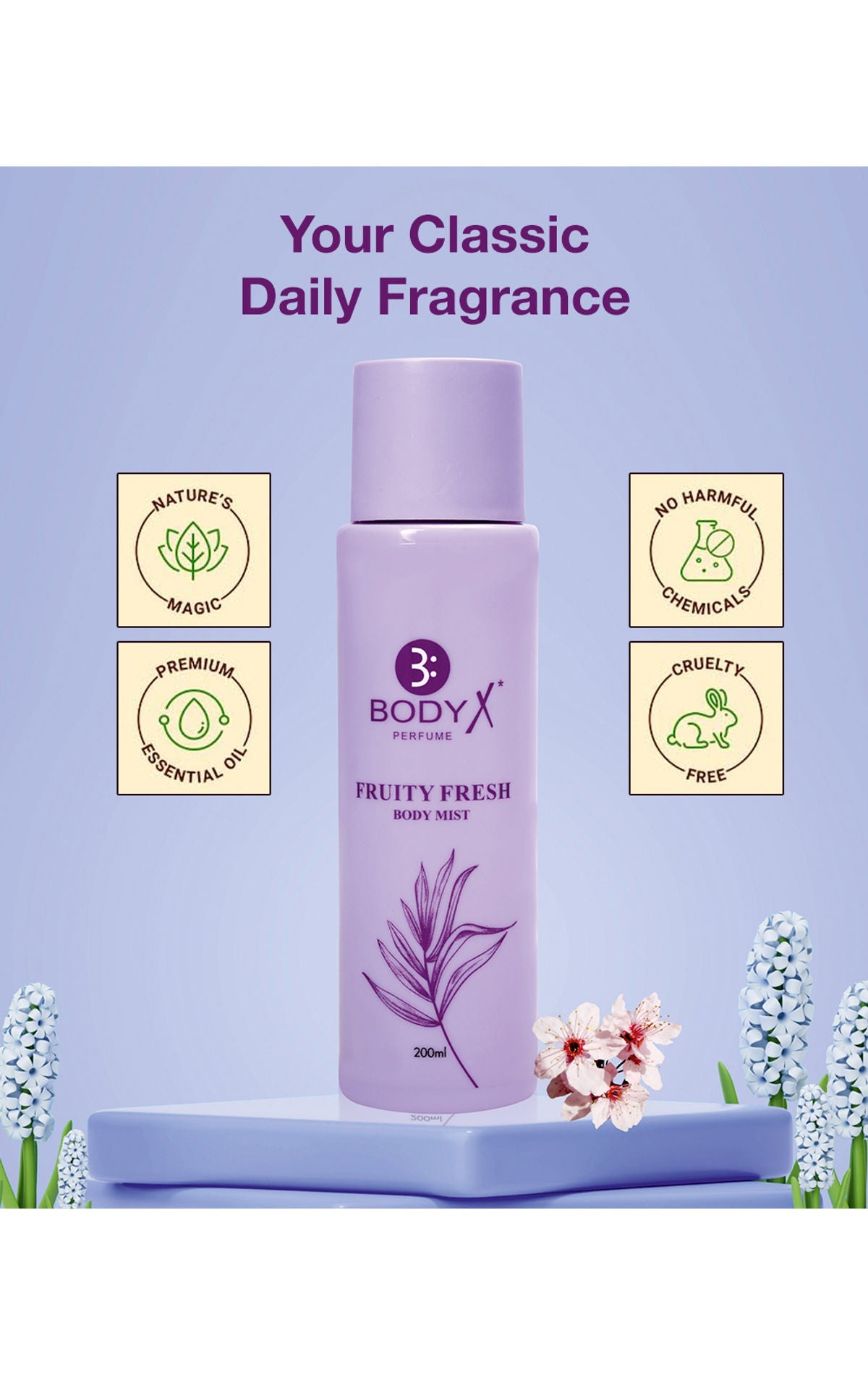 BodyX Unisex Perfume FRUITY FRESH MIST 200ML