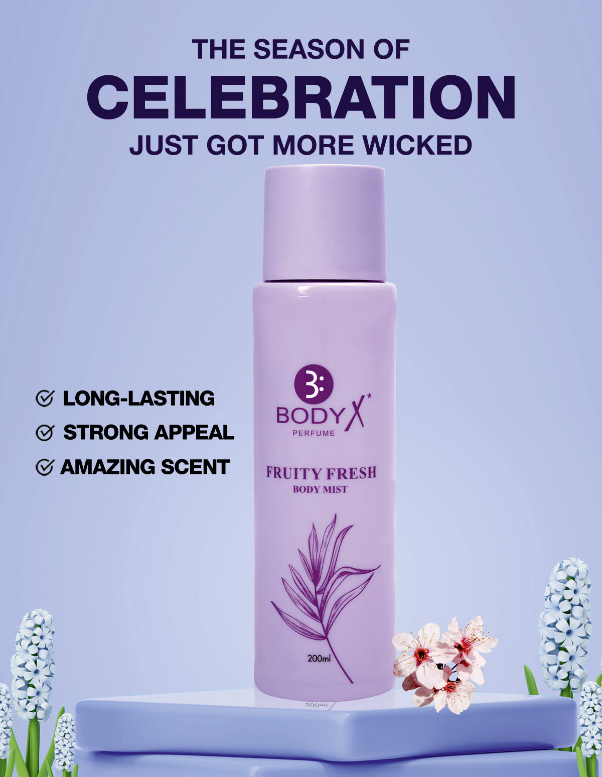 Fruity Fresh Body Mist by BodyX (200ml) – Feminine & Lasting Aroma