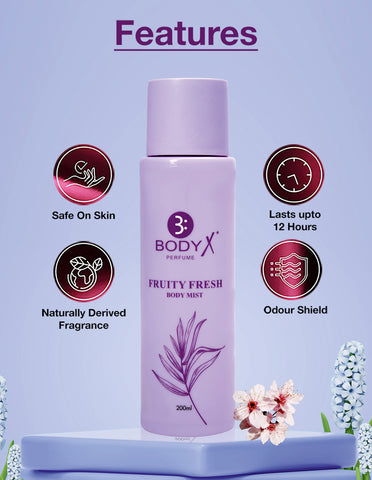 Fruity Fresh Body Mist by BodyX (200ml) – Feminine & Lasting Aroma