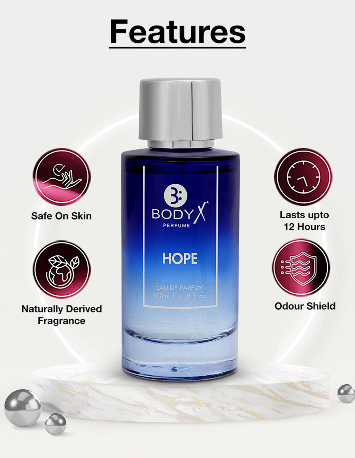 BodyX Hope Eau De Parfum for Men Long-Lasting Masculine Fragrance-100ml