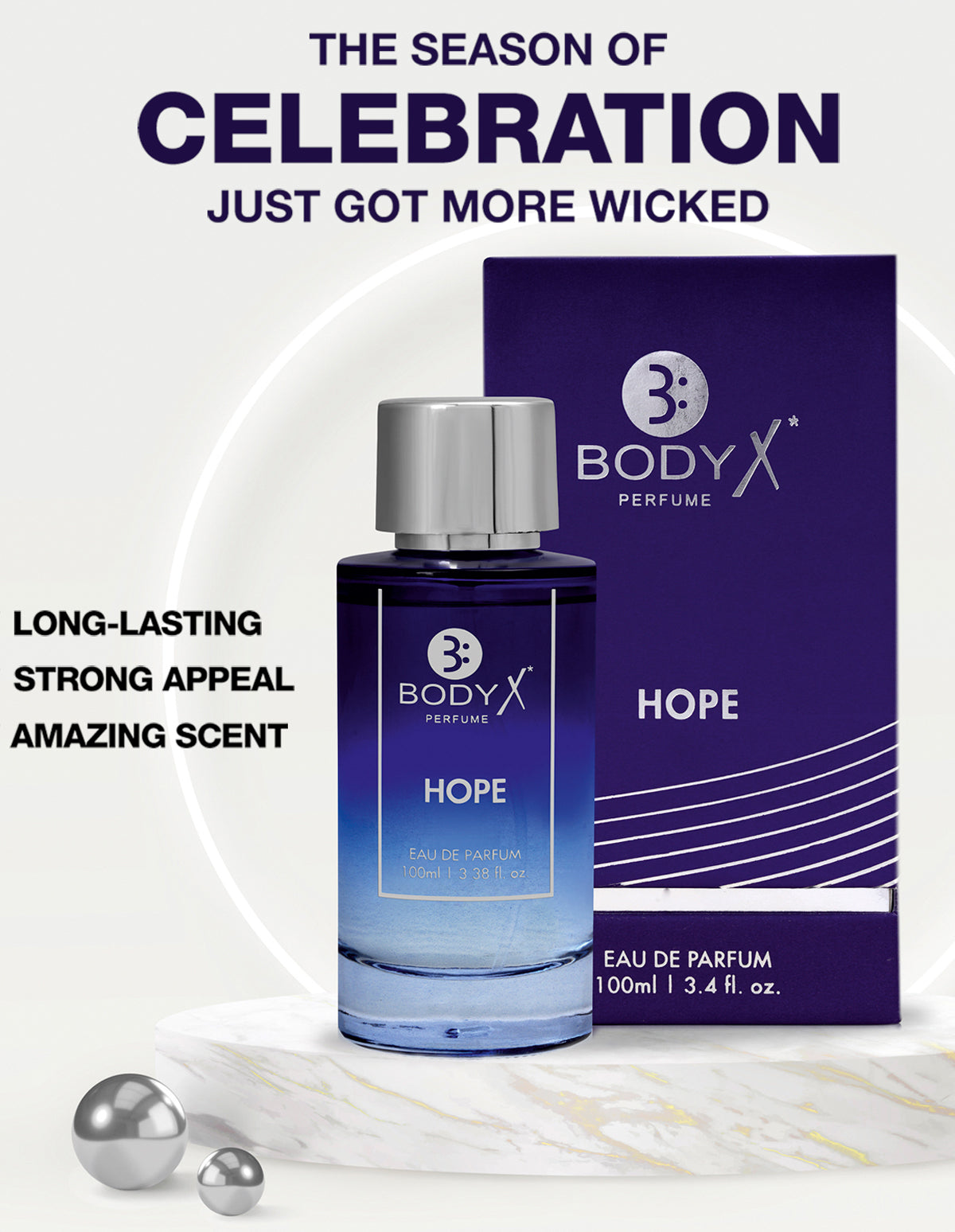 BodyX Hope Eau De Parfum for Men Long-Lasting Masculine Fragrance-100ml