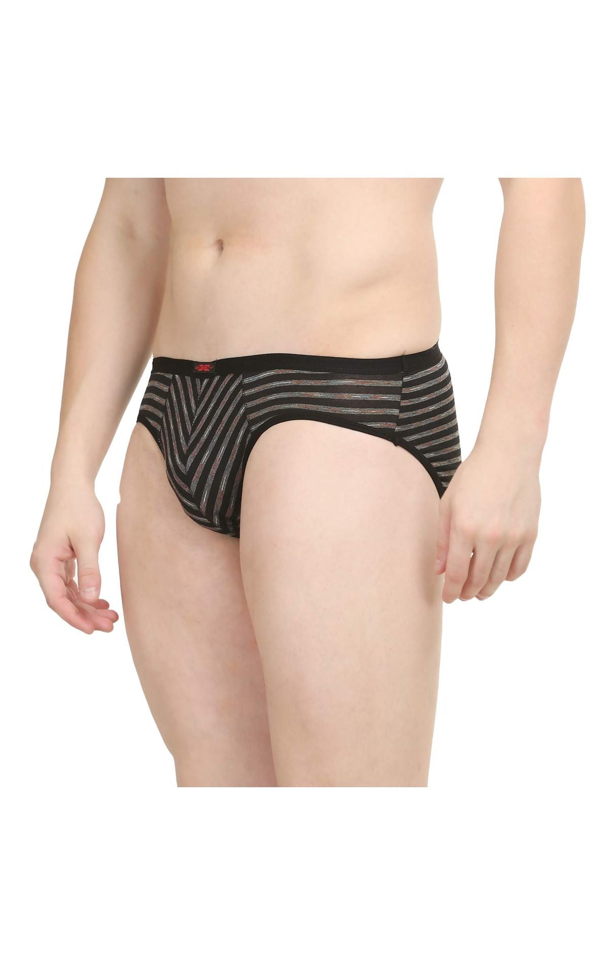 Body X Striped Briefs-BX09B-Melange Stripe