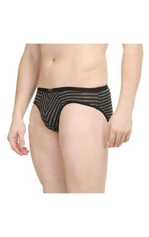 Body X Striped Briefs-BX09B-Melange Stripe