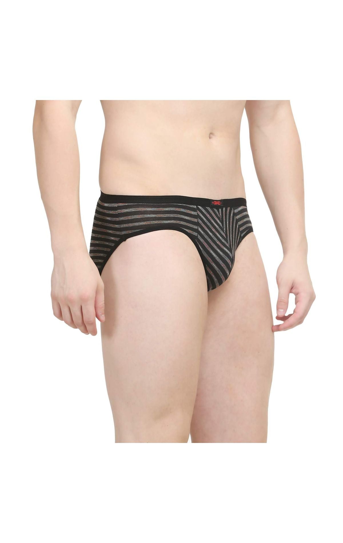 Body X Striped Briefs-BX09B-Melange Stripe