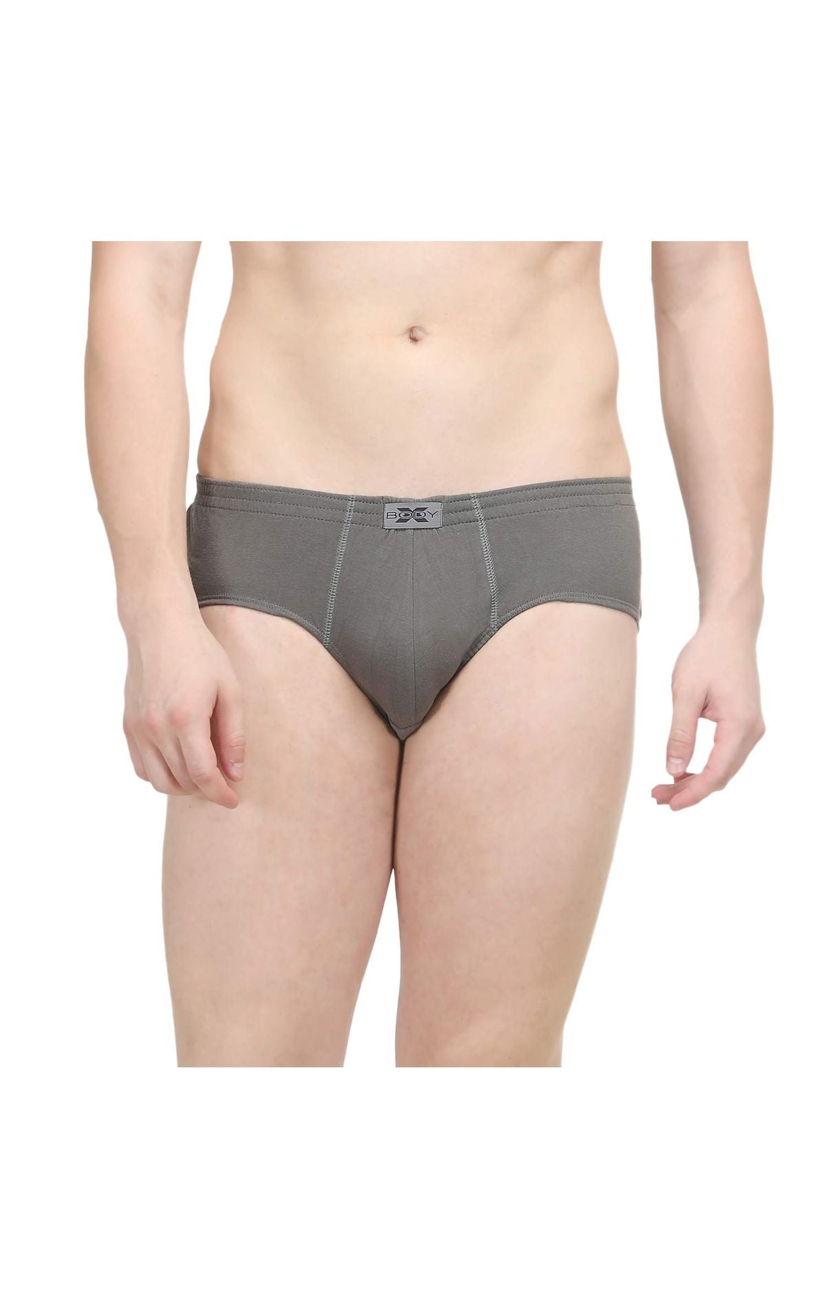 Body X Solid Briefs-Pack of 2-TUTO-Steel Grey