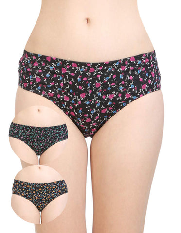 Pack of 3 Bodycare Printed Cotton Briefs in Assorted colors-8402B