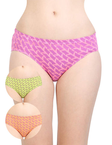 Pack of 3 Bodycare Printed Cotton Briefs in Assorted colors