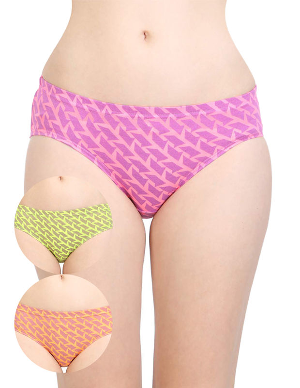 Pack of 3 Bodycare Printed Cotton Briefs in Assorted colors-8485A