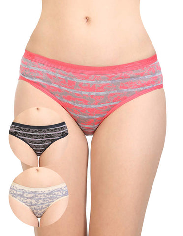 Bodycare 100% Cotton Printed High Cut Panty-12000