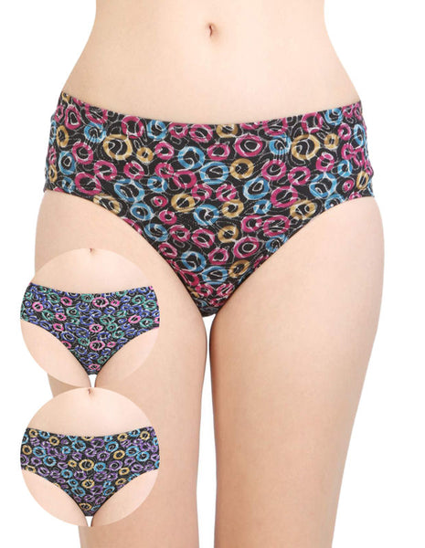 Pack of 3 Bodycare Printed Cotton Briefs in Assorted colors-8401B