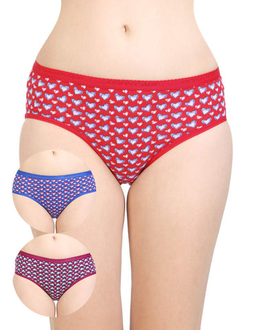 Pack of 3 Bodycare Cotton Printed Premium Panties in Assorted colors-8230