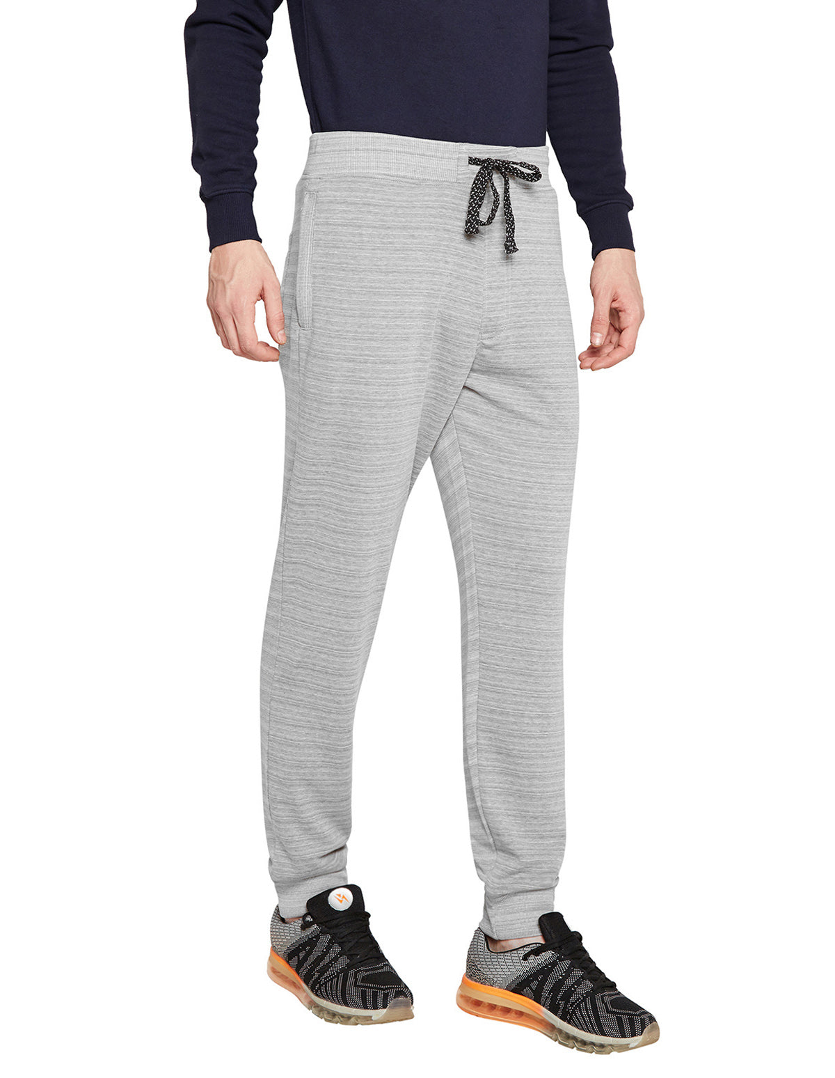 Bodyactive Fashion Track Pant with Zipper pocket-L10-GRML