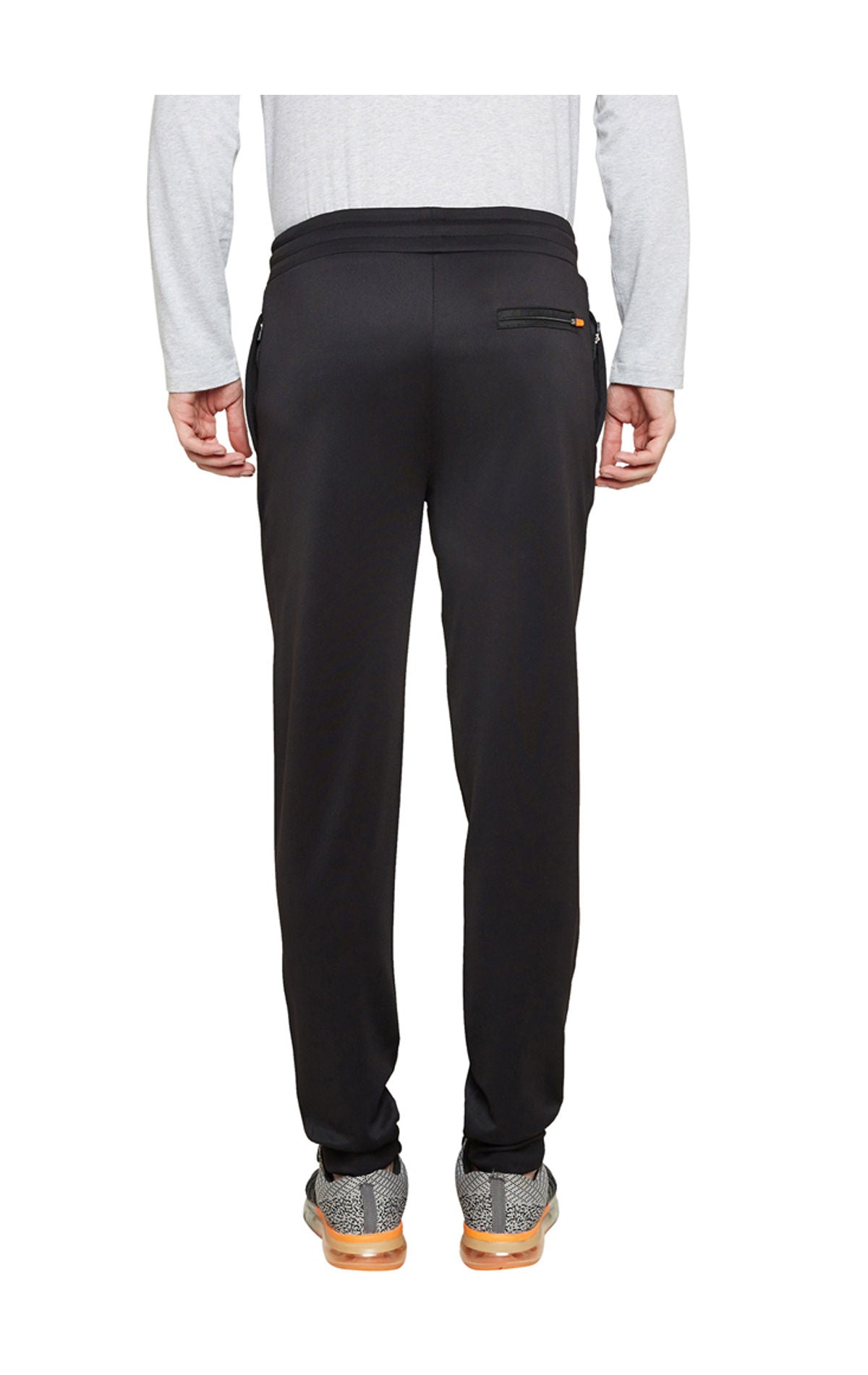 Bodyactive Black Track Pant with Zipper pocket-L15-BLK