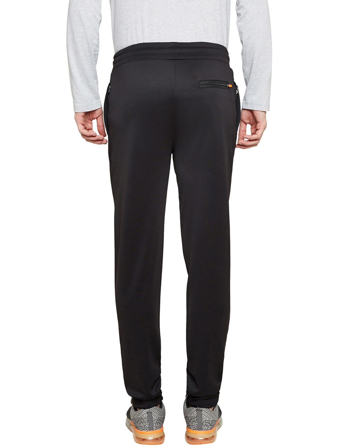 Bodyactive Black Track Pant with Zipper pocket-L15-BLK