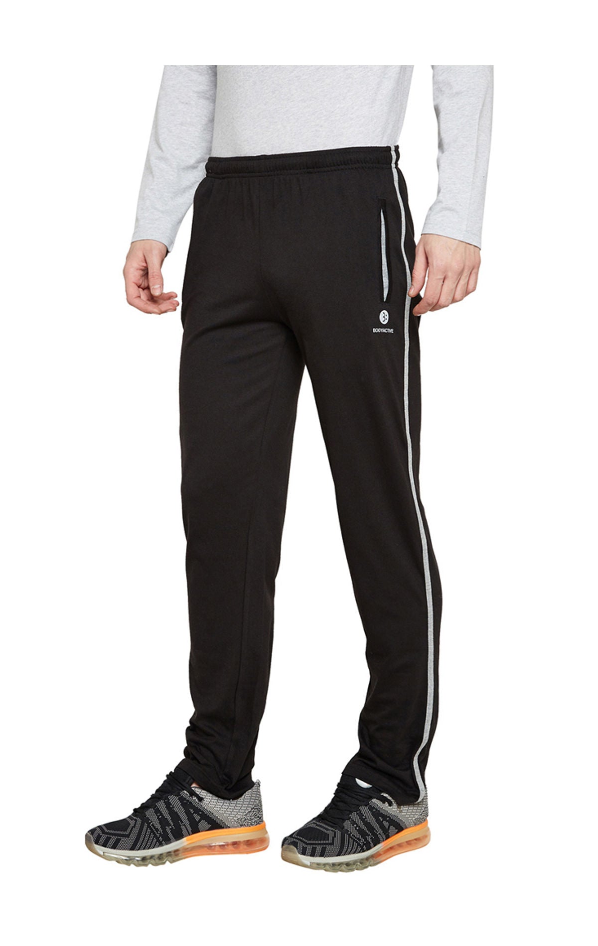 Bodyactive Track Pant with Zipper pocket-L8-BK