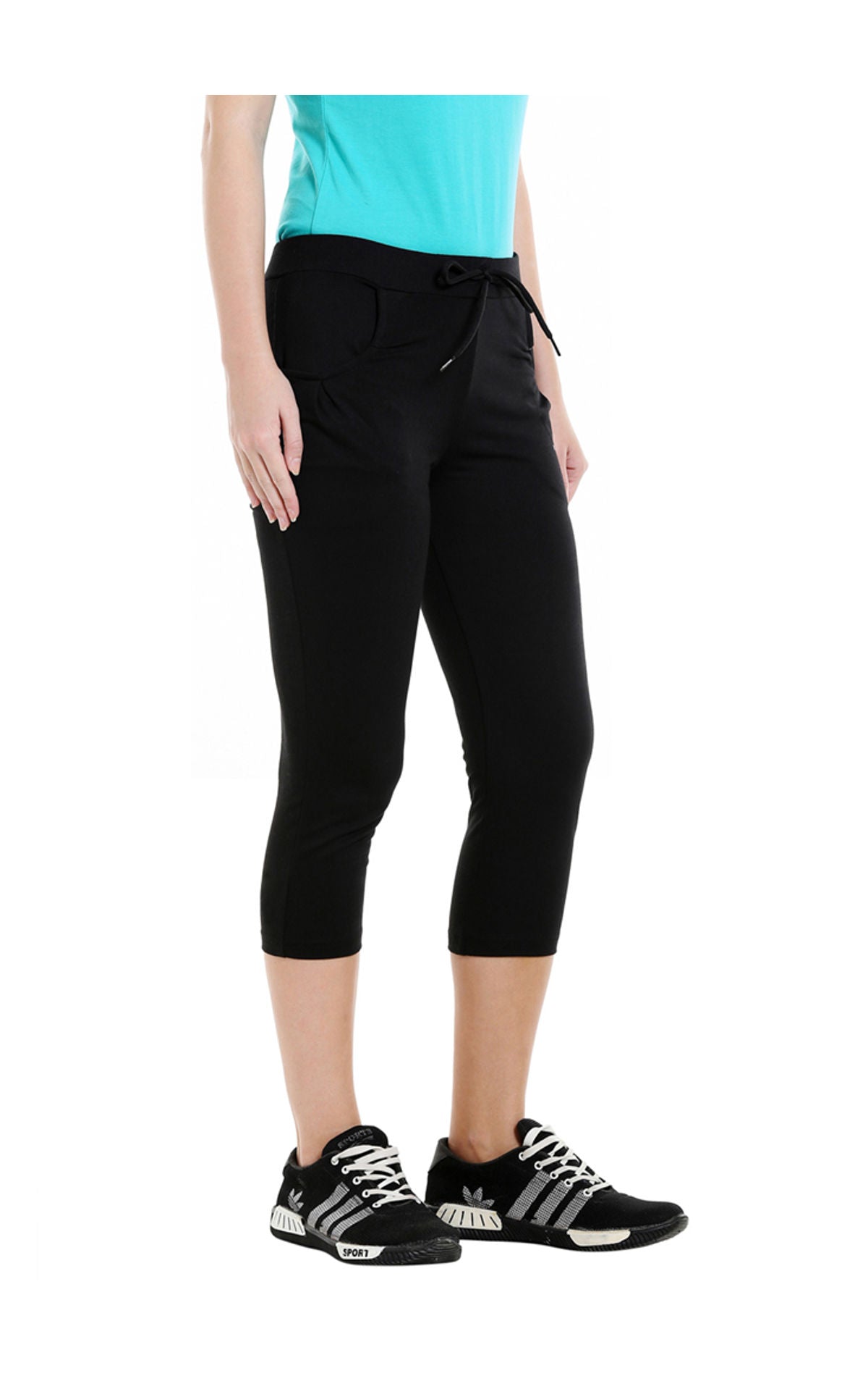 Bodyactive Women Black Capris-LC1-BLK