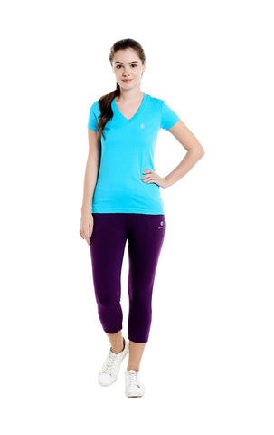 Bodyactive Women Dark Purple Capris-LC1-DPU