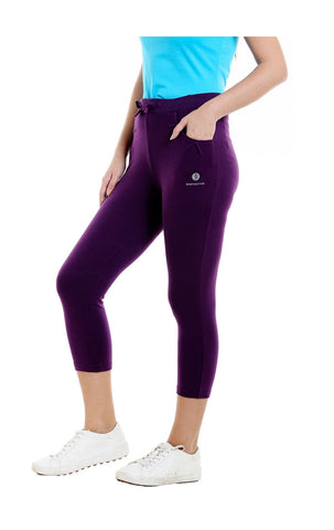 Bodyactive Women Dark Purple Capris-LC1-DPU