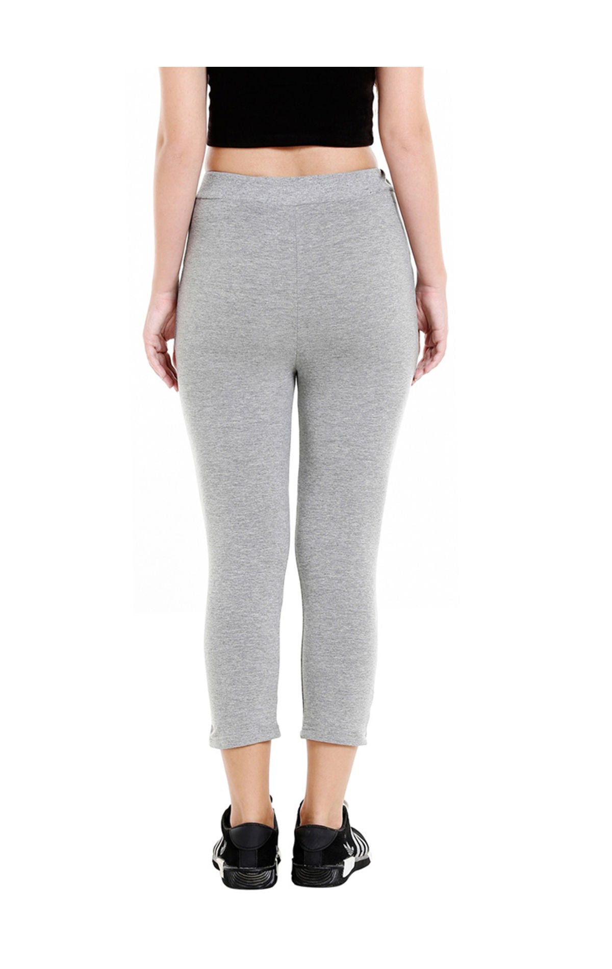 Bodyactive Women Grey Melange Capris-LC1-GRML