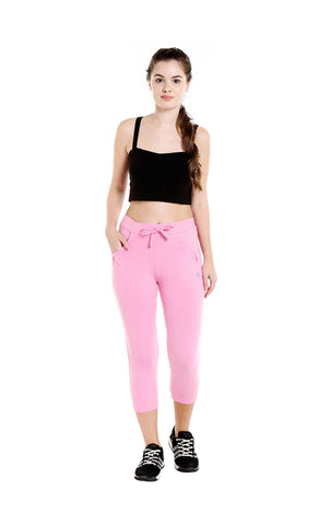 Bodyactive Women Light Pink Capris-LC1-LPI