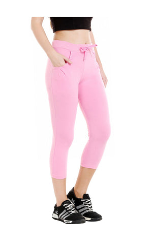 Bodyactive Women Light Pink Capris-LC1-LPI