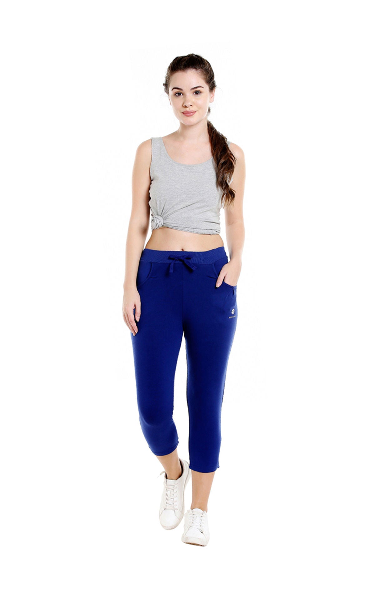 Bodyactive Women Royal Blue Capris-LC1-RBL