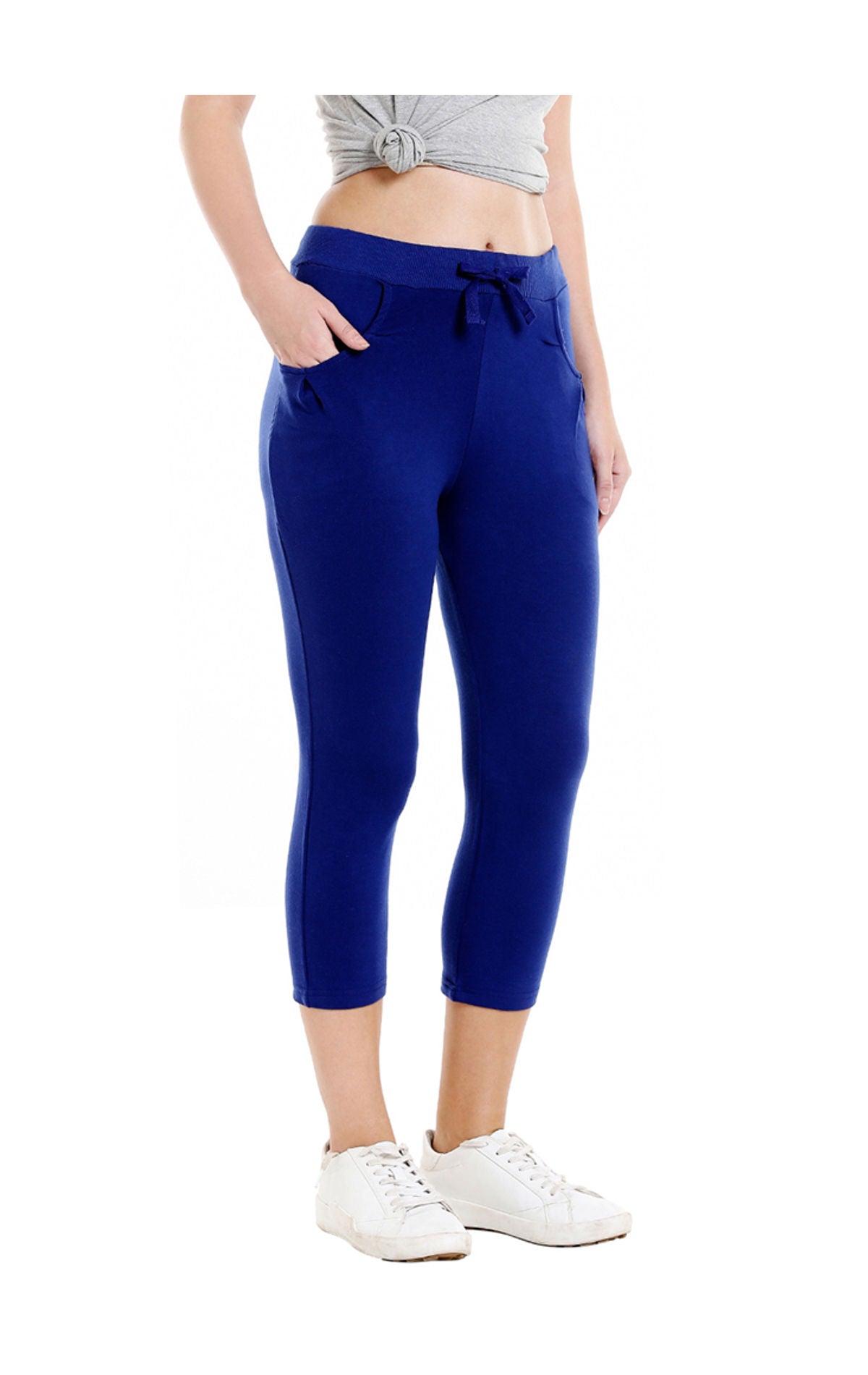 Bodyactive Women Royal Blue Capris-LC1-RBL